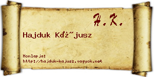 Hajduk Kájusz névjegykártya